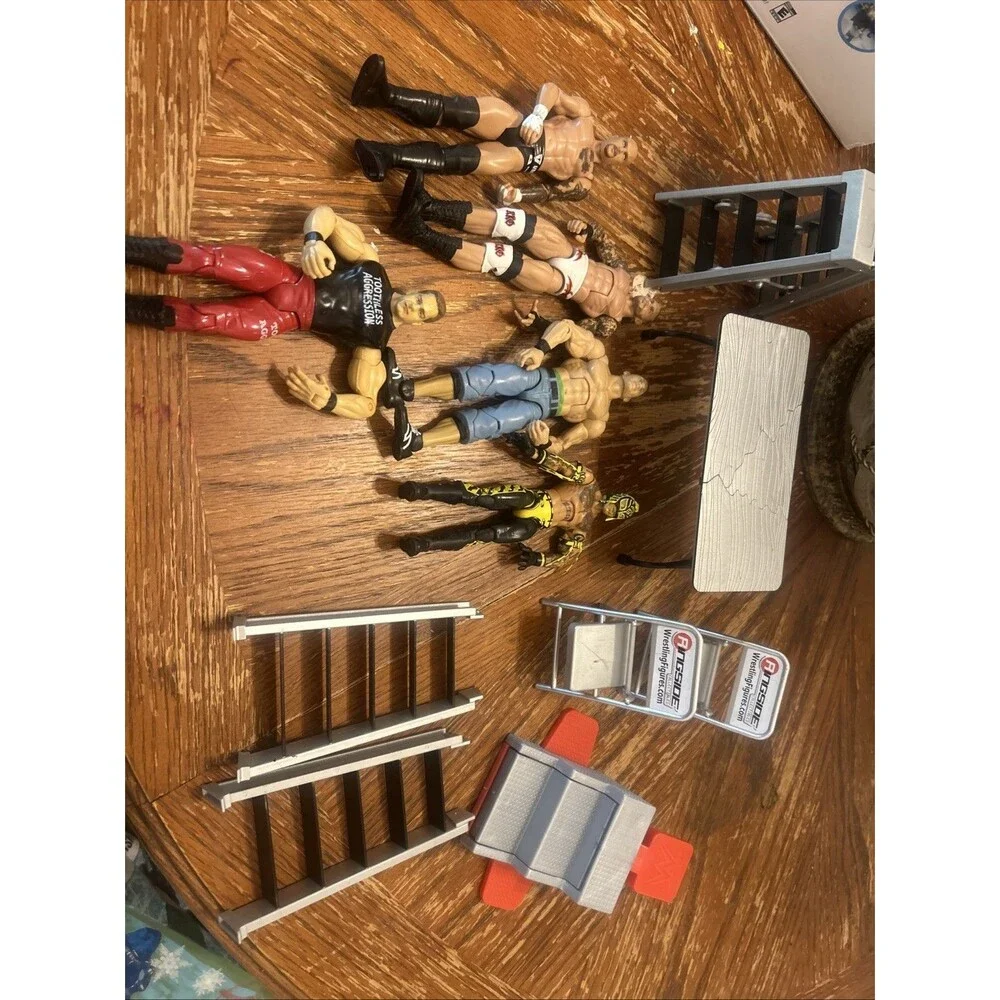 WWE Wrestling Action Figures Lot + Accessories